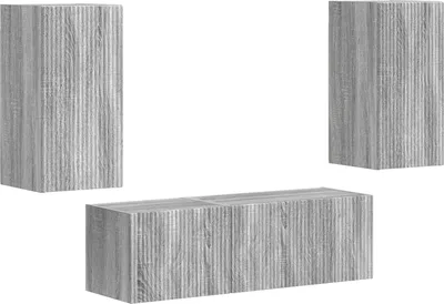 Immagine prodotto di vidaXL Set di 4 mensole da parete per TV, in legno effetto Sonoma grigio