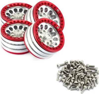 Produktbild von 4PCS 1,9 Zoll Metal Beadlock Wheel Rim für 1:10 RC Crawler Traxxas Hsp Redcat Rc4wd Tamiya Axial Scx10 D90 Hpi Reifenzubehör Silber