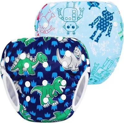 Produktbild von Famanu Schwimmwindel Set (2 Stück) - Waschbar, für Babys von 0-3 Jahren (3-10 kg)