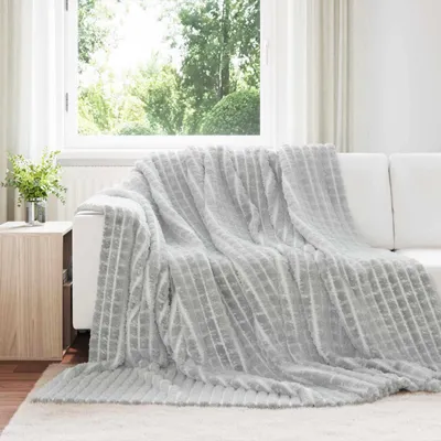 Produktbild von "Schlussverkauf" Wohndecken 6 Stück - Einfache Pflege - Grau 240x220 cm Fleece  C8623