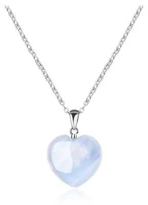 Produktbild von GAVU Elegantes Geschenk Damen Feine Silberkette mit Mondstein Herz Anhänger Kris