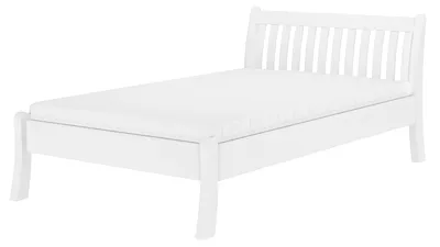 Produktbild von Weißes, breites Einzelbett 120x200 Kiefer massiv V-60.61W-12Rollrost und Matratze inkl.