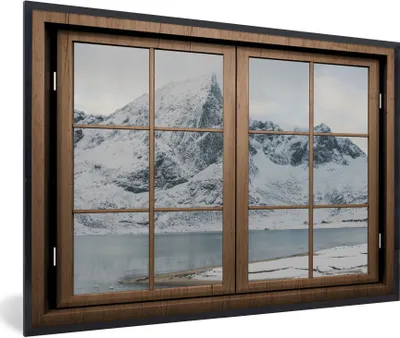 Produktbild von MuchoWow® MuchoWow® Gerahmtes Poster Ansicht - Landschaft - Winter 90x60 cm - Poster mit zchwarzem Bilderrahmen - Fotorahmen - Foto-Plakat