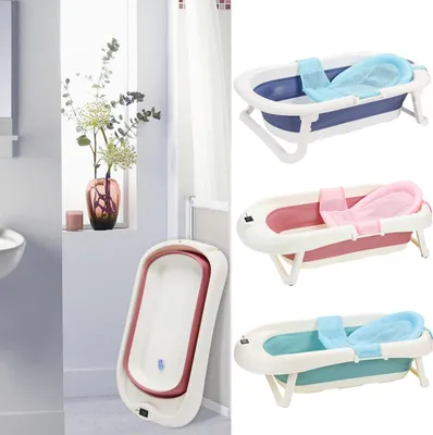 Image de Aopunly Baignoire pour bébé Nouveau-né Baignoire pour bébé pliable Capteur de température,Rose