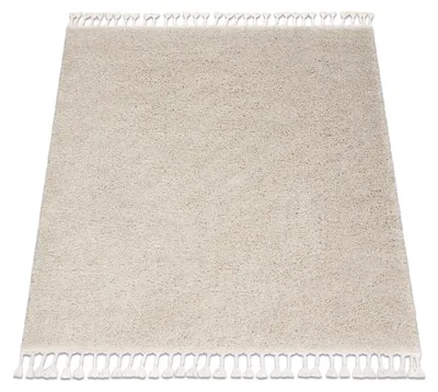 Image de Tapis BERBER carré 9000 crème Franges berbère marocain shaggy beige 160x160 cm