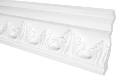 Produktbild von GRAND DECOR Stuckleisten Decke Barock Stil, PolyurethanHartschaum weiß - 2m Deckenleisten gemustert Dekorbau Deckenabschlussleisten Nachbildung (2 Meter C777)