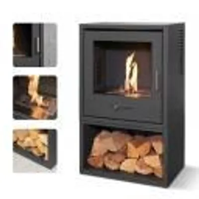 Produktbild von ÖKO S3 Bioethanol Kamin freistehend anthrazit 89,7×52×35 cm, 3 kW, ohne Schornstein, airFLO Technologie, modernes Design
