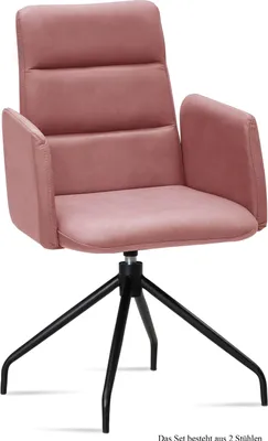 Produktbild von Armlehnstuhl drehbar (2er-Set) Domona 52x92x60 Schwarz/Rosewood