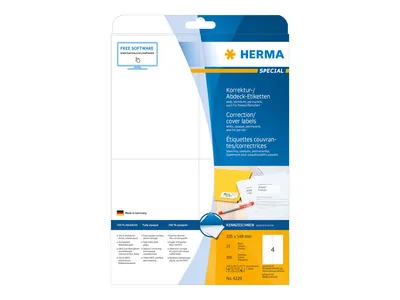 Image de Étiquettes de correction-de couverture A4 blanches 105x148 mm papier mat opaque 100 pcs.