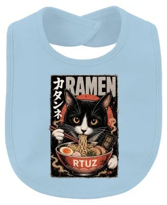 Imagen del producto de Babero para bebé, diseño "Ramen Katze Neko Nudel Japan Kawaii Vintage", color azul claro, talla única, unisex