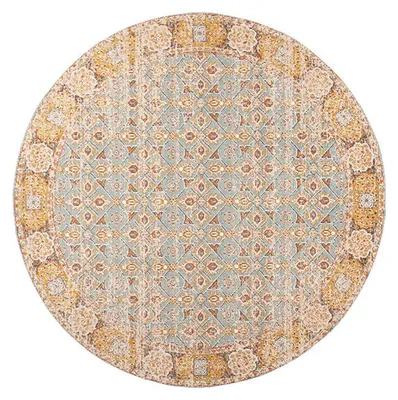 Produktbild von Teppich Vintage Rund - Thirza Oriental Hellblau Bunt