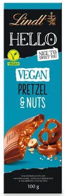 Produktbild von Lindt Hello Vegan Pretzel & Nuts Tafel 100g