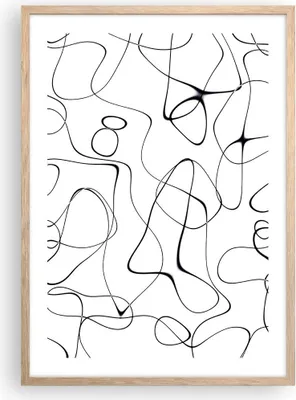 Produktbild von Gerahmtes Poster - Rahmen in heller Eiche - Linie nichts Muster - 50x70 cm - Wand Bild - Wanddeko - Wandbilder - Kunstposter - Wandposter - Bilderrahmen - Bilder - Kunstdruck - P2NPA50x70-5054