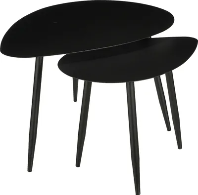 Produktbild von Mica Decorations Beistelltisch – 2er Set – L80 x B60 x H47 cm – Metall – Schwarz