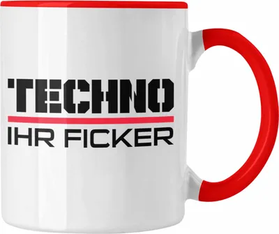 Produktbild von Trendation - Techno Ihr F**** Tasse Tekk HardTekk Raven Geschenk Techno Fans (Rot)