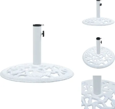 Obrázok produktu pre vidaXL Stojan na slnečník biely 12 kg 48 cm liatina - Stojan na slnečník