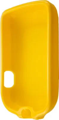 A yellow protective case for a medical device.