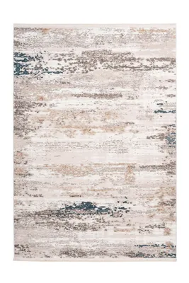 Produktbild von Qiyano Teppich für Schlafzimmer Vintage Look mit Fransen Pastell grau, 80 x 150 cm