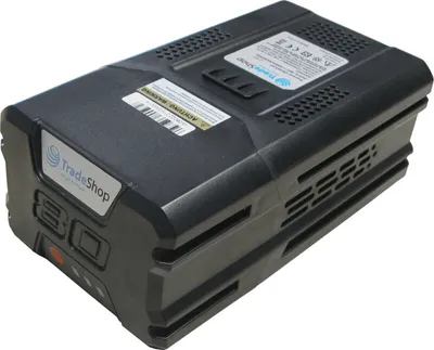 Produktbild von Trade-Shop Li-Ion Akku 80V 5000mAh für Stiga Combi 43 AE, 43 S AE, 48 AE, 50 S AE & Multiclip 47 S AE, 50 AE, 50 S AE, Pro 50 S AE. Nachbauakku 100% kompatibel zum Original Akku für 80V Rasenmäher & Gartengeräte. Mit Überhitzungs-, Überladungs- & Kurzschlussschutz, kein Memory-Effekt, 3-fach Ladestandanzeige. Bis zu 75 Min. Laufzeit.