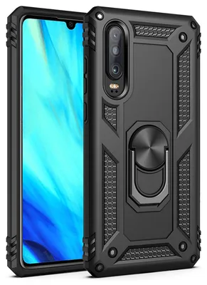 Immagine prodotto di NALIA Anello custodia del telefono cellulare per Huawei P30, 360 gradi di protezione Custodia Cover Bag Bumper Nero