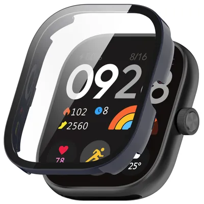 Produktbild von Hard PC Hülle Für Xiaomi Redmi Watch 4 Full Cover Case Displayschutz Schutzglas Schwarz