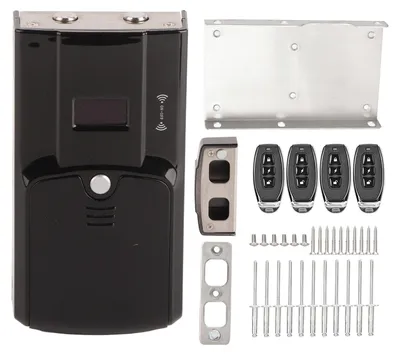 Image de Kit de serrure de porte à distance, kit de serrure intelligente sans fil électronique, système de contrôle d'accès sans clé pour portes en bois, en verre ou en métal, avec 4 télécommandes