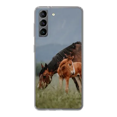 Produktbild von MuchoWow® Handyhülle Schutzhülle Hülle für Samsung Galaxy S21 Pferde - Fohlen - Natur Silikon Softcase Handy Hülle - Softcase