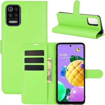 Produktbild von Schutzhülle für LG K52 Case Handy Hülle Cover Case Schutztasche Wallet Klapptasche, Farbe:Grün