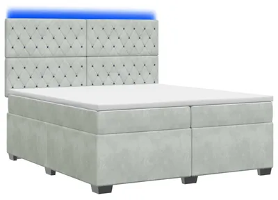 Obrázok produktu pre vidaXL Box spring posteľ s matracom svetlosivá 200 x 200 cm zamat
