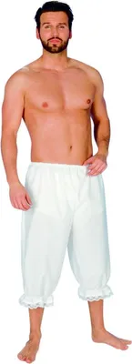 Produktbild von Herren Pluderhose Hexenhose weiß knielang Größe 58/60 mit Gummizug