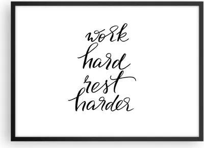Produktbild von Gerahmtes Poster - Schwarzer Rahmen - Hart Arbeit Ruhe - 70x50 cm - Wand Bild - Wanddeko - Wandbilder - Kunstposter - Wandposter - Bilderrahmen - Bilder - Kunstdruck - Wanddekoration - P2BAA70x50-4558
