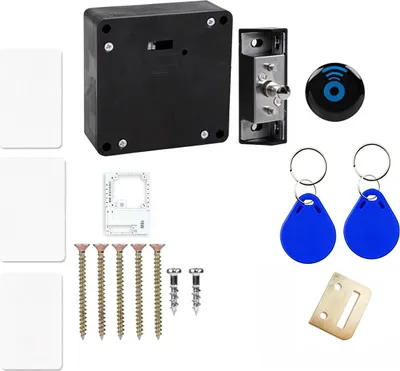 Produktbild von RFID Möbel Schloss ohne Bohren, Schrankschloß Möbelschloß, NFC Karten, Kindersicherung für Schubladen & Schränke