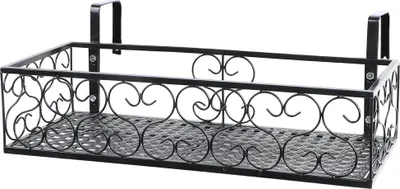 Produktbild von Iron Balcony Hanging Flower Rack Pot Stand Plant Storage Railing Shelf Decoration