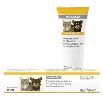 Produktbild von Alfavet ManukaSan - 15 ml Manuka Honigsalbe für Hunde, Katzen & Kleintiere