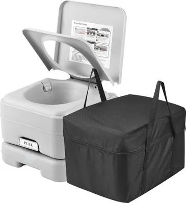 Immagine prodotto di Toilette portatile da campeggio 12L con scarico ad acqua - Toilette mobile per il campeggio e i viaggi - Scarico a pressione e design a prova di perdite