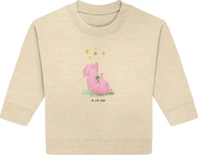 Produktbild von Mr. & Mrs. Panda Organic Baby Pullover Schwein Glück 6. - 12. Monat - Natural Raw - Geschenk, Bullover, Glücksbringer, Sterne, Motivation, Ziele, Träume, Lustige Sprüche