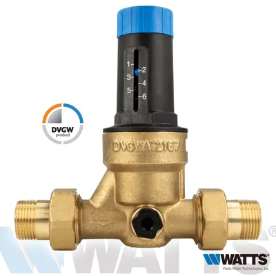 Produktbild von WATTS Druckminderer DRV25/N mit Verschraubung, 1/Zoll (DN25), Messing blank 10015772