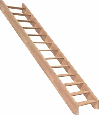 Produktbild von Dolle Raumspartreppe Paris ohne Setzstufen Buche versiegelt Treppenlauf gerade ohne Geländer
