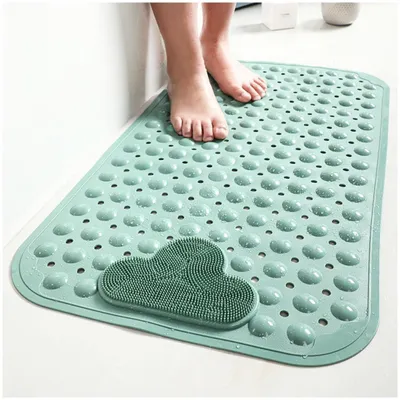 Imagen del producto de Alfombrilla antideslizante para ducha, color verde, 70 x 40 cm, con ventosas, para usar en la ducha