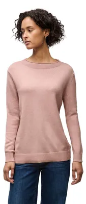Productafbeelding van Street One trui met geribde boord, kleur: faded rose, maat: 46