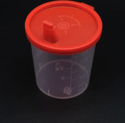 Produktbild von Kadička na moč 125 ml, so zacvakávacím viečkom, červená, 100 kusov