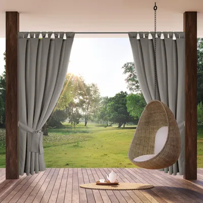 Zdjęcie produktu dla Zasłona ogrodowa GARDEN2 155x220 cm szara wodoodporna szelki rzepy