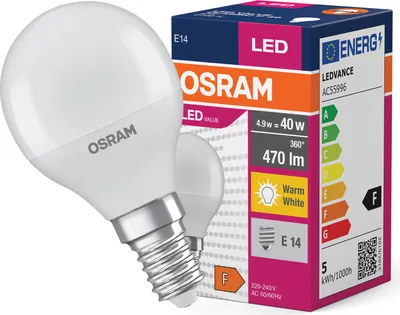Zdjęcie produktu dla Osram arwka Led E14 5,5W - Ciepa Biel, Energooszczdna