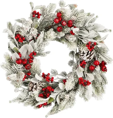 Image de Mica Decorations Belfort Couronne de Noël - Ø40 cm - Vert