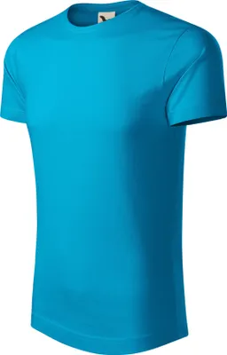 Produktbild von Herren-T-Shirt aus Baumwolle, 100% GOTS-Baumwolle, unbedruckt, einfarbig, 160g/m2, Farbe türkis, Größe M