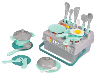 Image de Ensemble de cuisine - Cuisinière et vaisselle