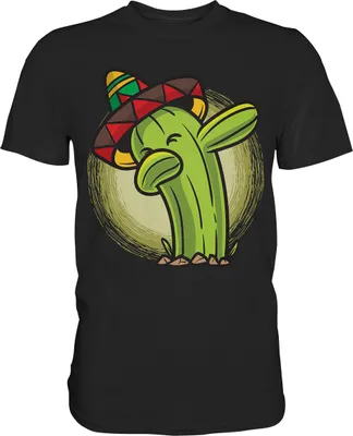 Produktbild von Dabbing Kaktus Sombrero T-Shirt – Black / S