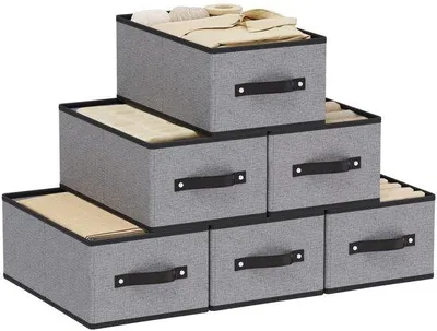 Produktbild von Aufbewahrungsboxen-Set, 6 Stück, faltbare Aufbewahrungsboxen zur Organisation