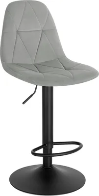 Produktbild von EUGAD 1 x Barhocker, höhenverstellbar, 360°drehbar, mit Samtbezug, Hellgrau