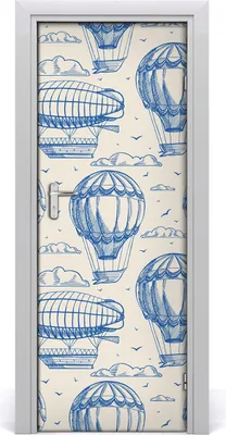 Produktbild von Tulup Türaufkleber 75x205 cm Dekorative Aufkleber Selbstklebend Wasserdichte Tapete Abnehmbar Schlafzimmer Wohnzimmer Wohnkultur - Luftschiffe und Ballons